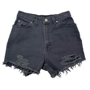 Faded Glory Denim Shorts Distressed Frayed‎ Hem Gray Wash Size 27